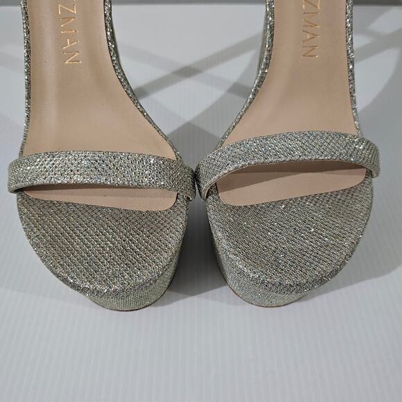 Stuart Weitzman Nudistcurve Hollywood Heel Womens Size 8 Platino Platform Sandal - Picture 5 of 15